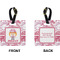 Pink Camo Square Luggage Tag (Front + Back)