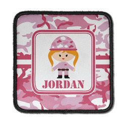 Pink Camo Iron On Square Patch w/ Name or Text