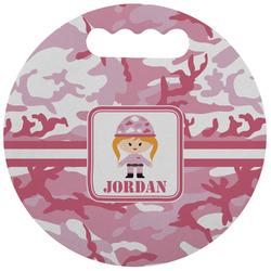 Pink Camo Stadium Cushion (Round) (Personalized)