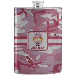 Pink Camo Stainless Steel Flask (Personalized)