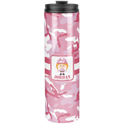 Pink Camo Stainless Steel Skinny Tumbler - 20 oz (Personalized)