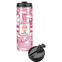 Pink Camo Stainless Steel Skinny Tumbler (Personalized)