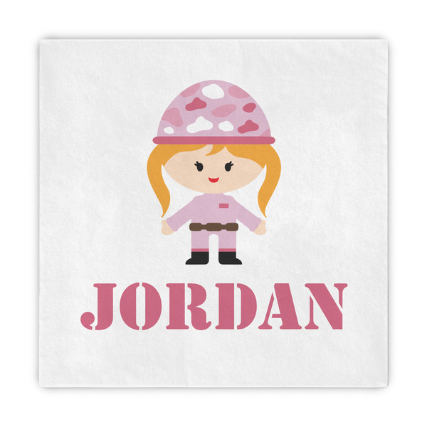 Custom Pink Camo Decorative Paper Napkins (Personalized)