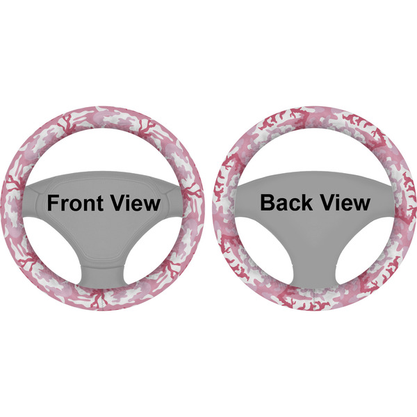 Pink Camo Steering Wheel Cover- Front and Back