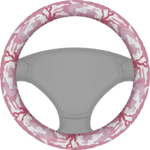 Custom Pink Camo Steering Wheel Cover