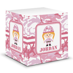 Pink Camo Sticky Note Cube (Personalized)