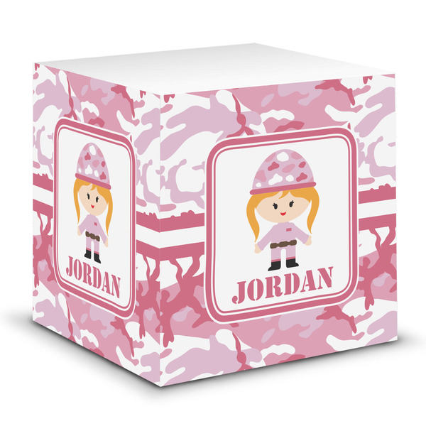 Custom Pink Camo Sticky Note Cube (Personalized)