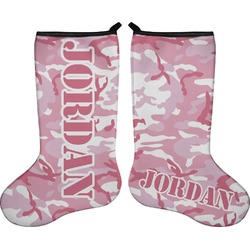 Pink Camo Holiday Stocking - Double-Sided - Neoprene (Personalized)