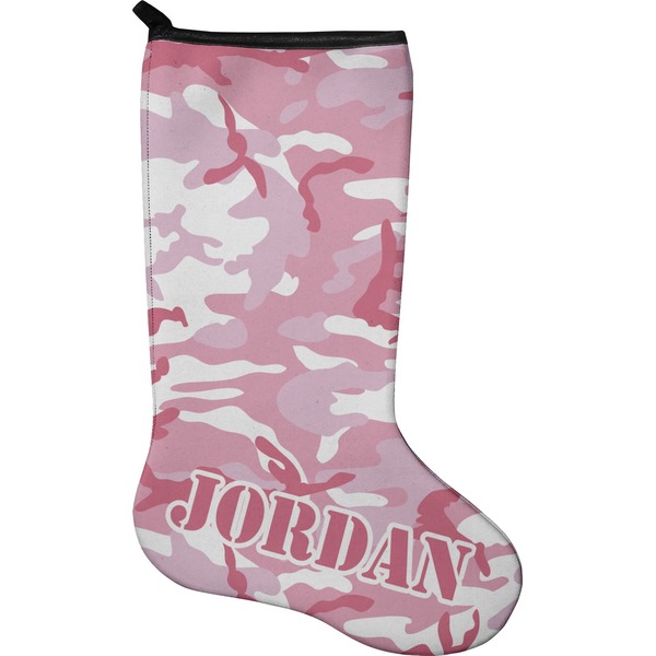 Custom Pink Camo Holiday Stocking - Neoprene (Personalized)