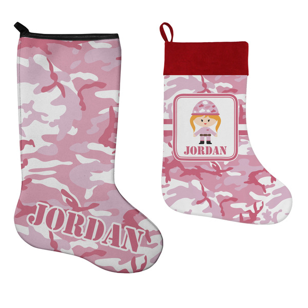 Pink Camo Stockings - Side by Side compare