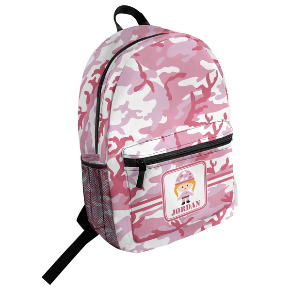 Custom Pink Camo Student Backpack (Personalized)