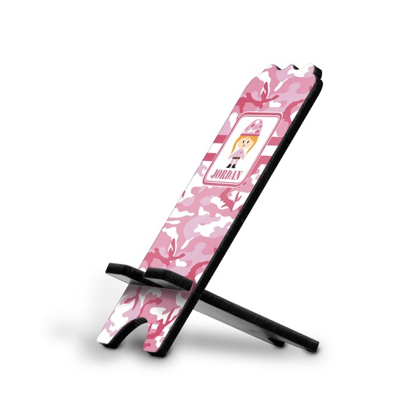 Custom Pink Camo Stylized Cell Phone Stand - Small w/ Name or Text