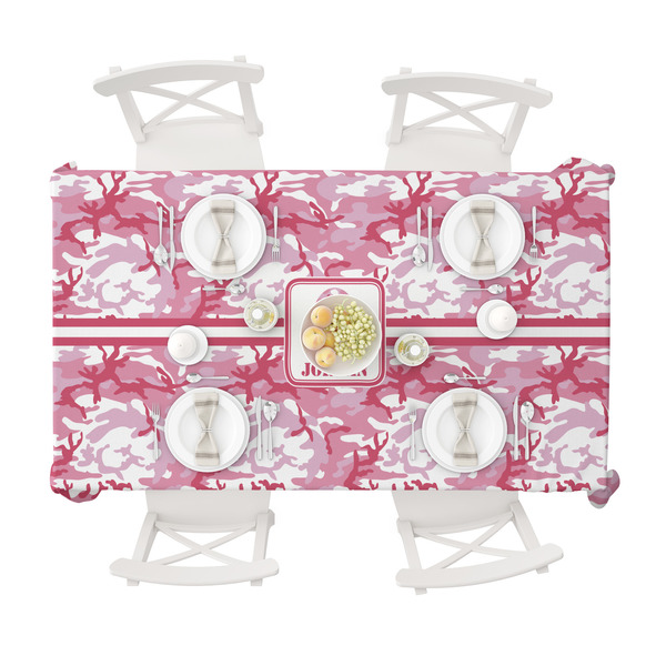 Pink Camo Tablecloths (58"x102") - TOP VIEW