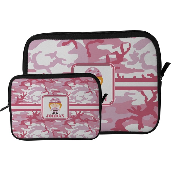 Pink Camo Tablet Sleeve (Size Comparison)