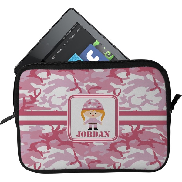 Custom Pink Camo Tablet Case / Sleeve - Small (Personalized)