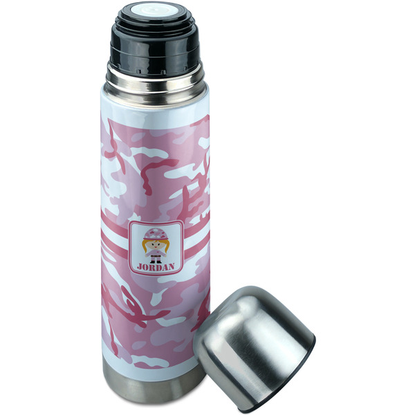 Pink Camo Thermos - Lid Off