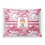 Pink Camo Rectangular Throw Pillow Case - 12"x18" (Personalized)