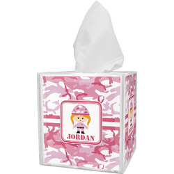 Pink Camo Tissue Box Cover (Personalized)