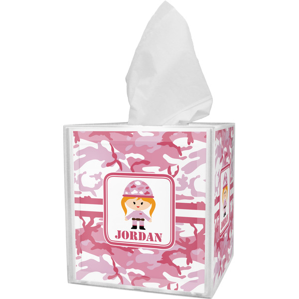 Custom Pink Camo Tissue Box Cover (Personalized)
