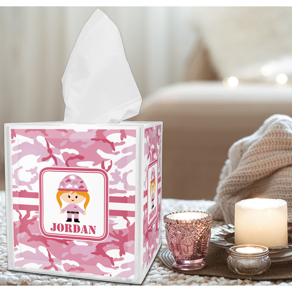 Pink Camo Tissue Box - LIFESTYLE