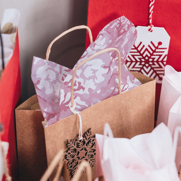 Pink Camo Tissue Paper - In Gift Bag