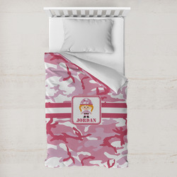 Pink Camo Toddler Duvet Cover w/ Name or Text
