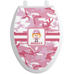 Pink Camo Toilet Seat Decal - Elongated (Personalized)