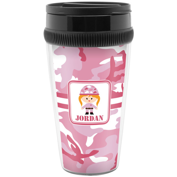 Custom Pink Camo Acrylic Travel Mug without Handle (Personalized)