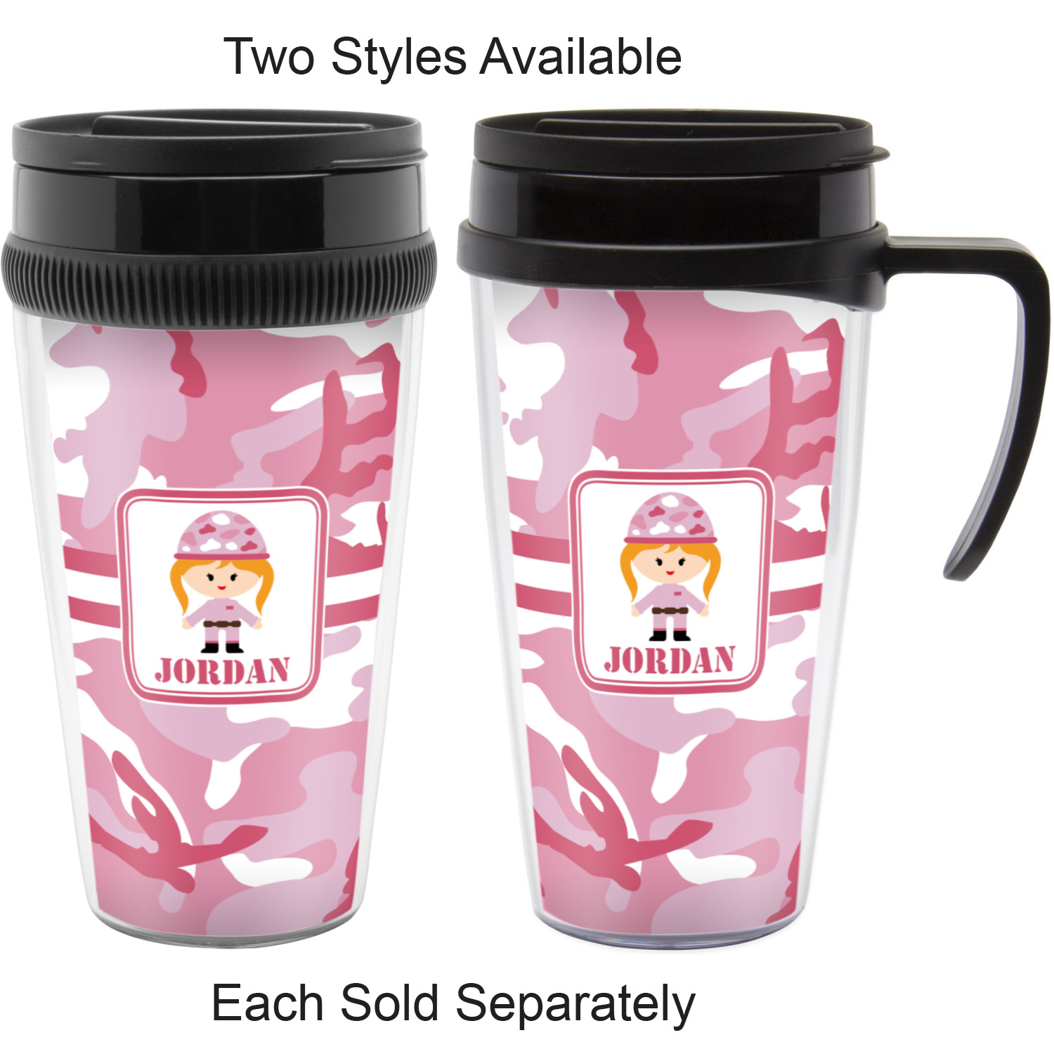Pink Camo Acrylic Travel Mugs (Personalized) YouCustomizeIt