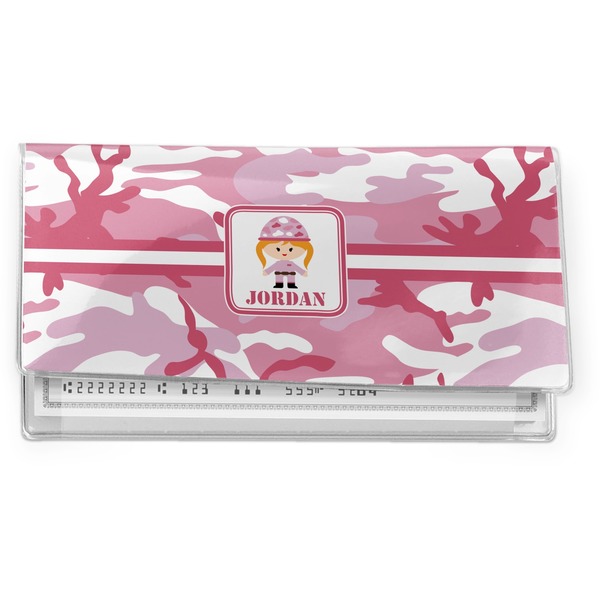 Custom Pink Camo Vinyl Checkbook Cover (Personalized)