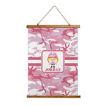 Pink Camo Wall Hanging Tapestry - Tall (Personalized)