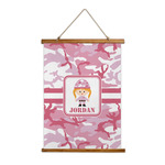 Pink Camo Wall Hanging Tapestry - Tall (Personalized)