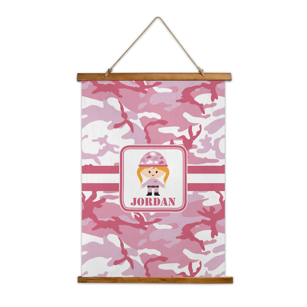 Custom Pink Camo Wall Hanging Tapestry - Tall (Personalized)
