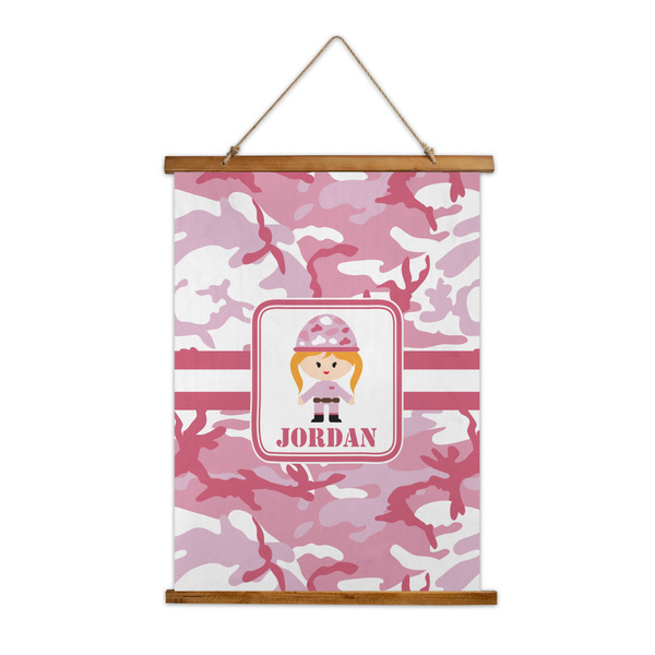 Custom Pink Camo Wall Hanging Tapestry - Tall (Personalized)