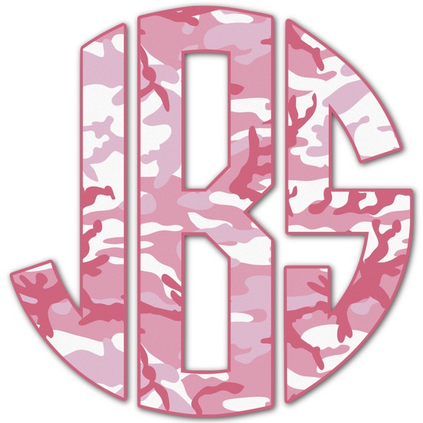 Custom Pink Camo Monogram Decal - Custom Sizes (Personalized)