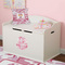 Pink Camo Wall Monogram on Toy Chest