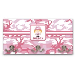 Pink Camo Wall Mounted Coat Rack (Personalized)