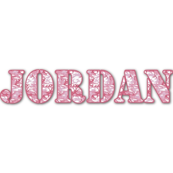 Custom Pink Camo Name/Text Decal - Medium (Personalized)