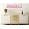 Pink Camo Wall Name Decal On Wooden Desk