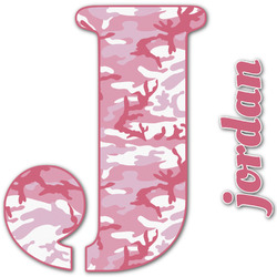 Pink Camo Name & Initial Decal - Custom Sized (Personalized)
