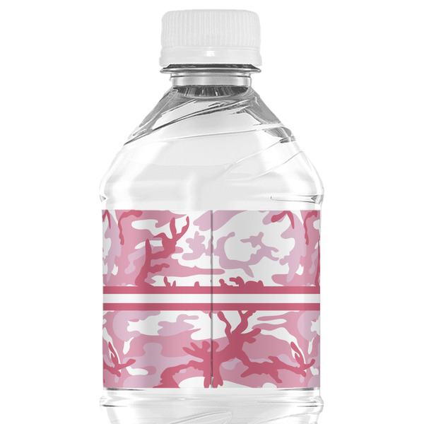 Pink Camo Water Bottle Label - Back View