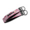 Pink Camo Webbing Keychain FOBs - Size Comparison