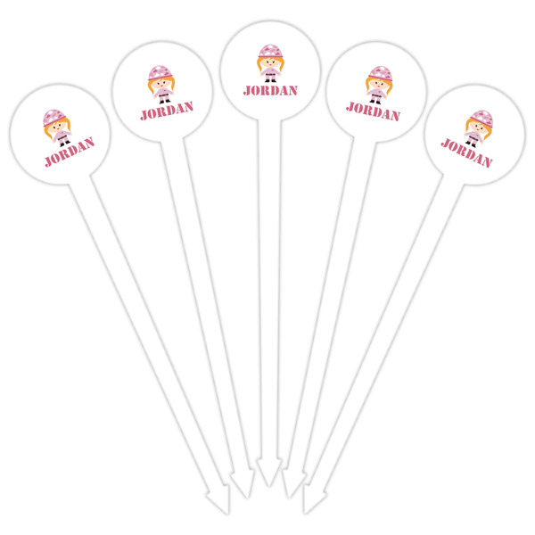 Pink Camo White Plastic 6" Food Pick - Round - Fan View