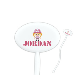 Pink Camo Oval Plastic Stir Sticks (Personalized)