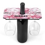 Pink Camo Wine Bottle & Glass Holder (Personalized)