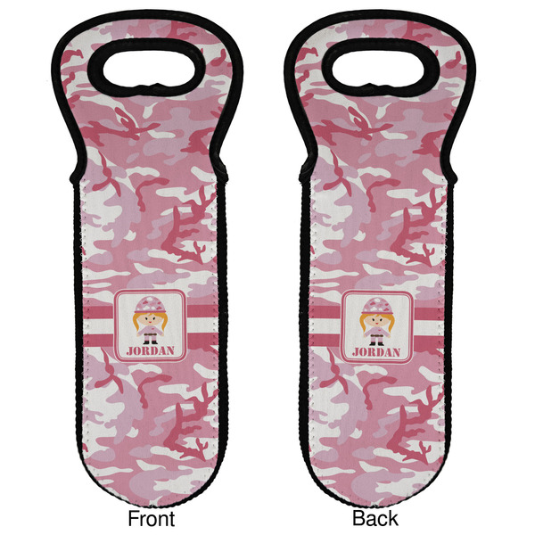 Pink Camo Wine Tote Front & Back