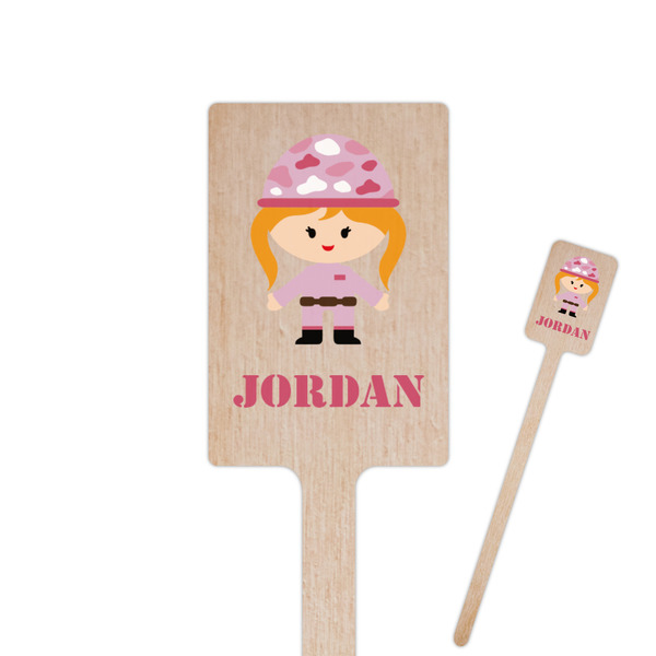 Custom Pink Camo 6.25" Rectangle Wooden Stir Sticks - Double Sided (Personalized)