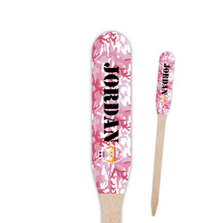 Pink Camo Paddle Wooden Food Picks - Single Sided (Personalized)