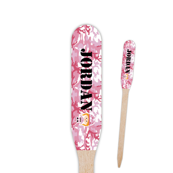 Custom Pink Camo Paddle Wooden Food Picks (Personalized)