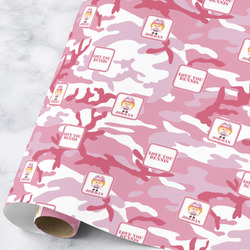 Pink Camo Wrapping Paper Roll - Large (Personalized)
